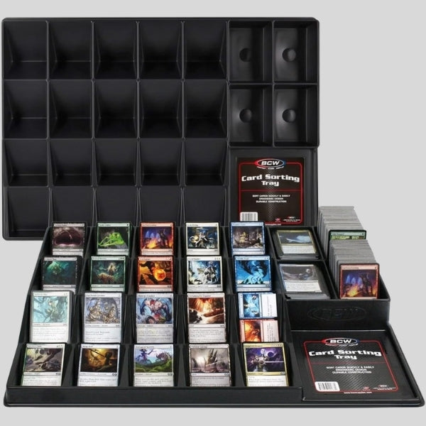 BCW 24-Cell Trading Card Sorting Tray — Durable Polystyrene Organizer for TCG, Pokémon, MTG