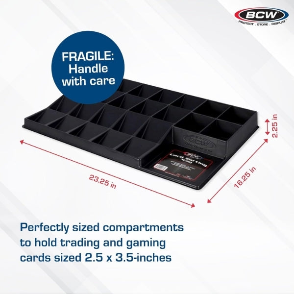 BCW 24-Cell Trading Card Sorting Tray — Durable Polystyrene Organizer for TCG, Pokémon, MTG