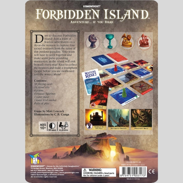 Gamewright - Forbidden Island - Cooperative Strategy Survival Board Game, 2-4 Players