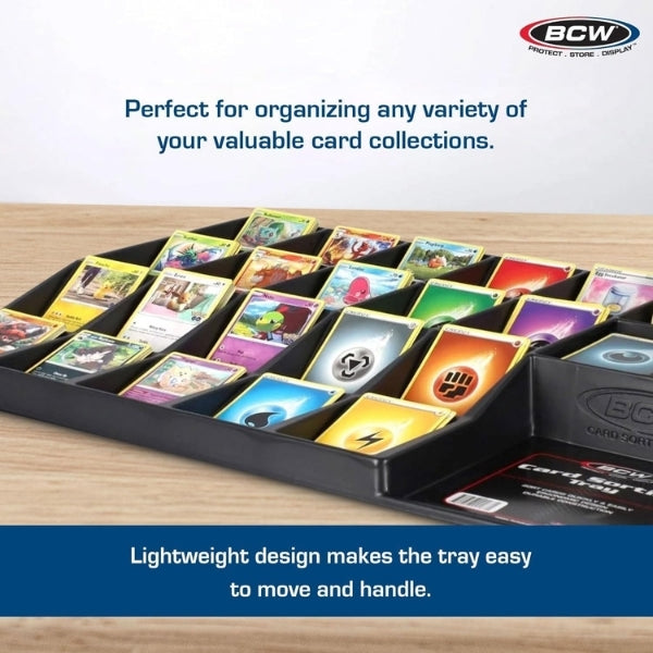 BCW 24-Cell Trading Card Sorting Tray — Durable Polystyrene Organizer for TCG, Pokémon, MTG